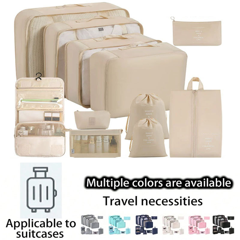Shoe Bag Travel - 旅行用収納バッグセット 7/8/9/10点セット デジタルトイレタリーオーガナイザー スーツケースパッキングキューブ 衣類・靴用 整理ポーチ