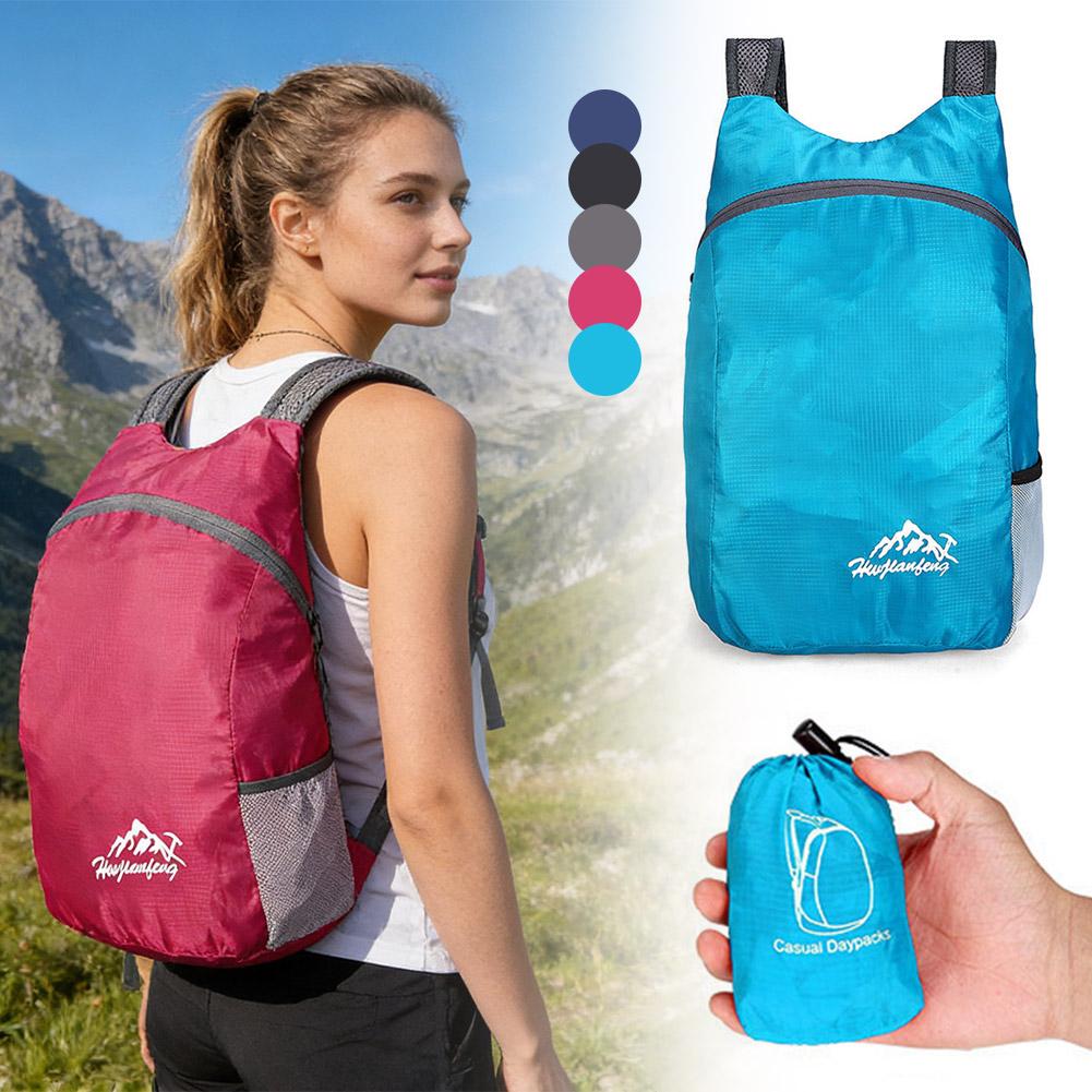 Packable Daypack Foldable - アウトドアハイキングバッグ 軽量パッカブルバックパック 折りたたみ式超軽量トラベルデイパックバッグ 防水折りたたみパック 女性男性用 ﻿