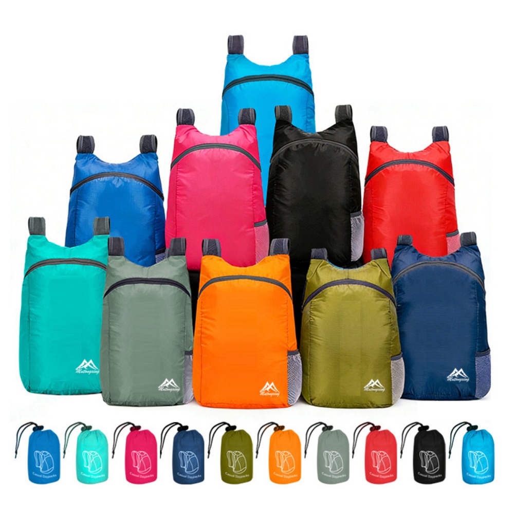 Packable Daypack Foldable - 新しい 20L パッカブルバックパック軽量超軽量ハンディトラベルデイパックバッグ折りたたみ式アウトドア折りたたみバッグ男性女性用
