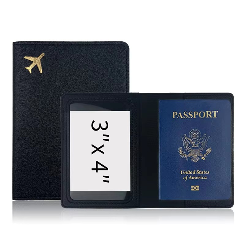 Travel Accessories To Sew - 1Pc 新しい PU レザーパスポートホルダーゴールド飛行機パスポートバッグポータブル手作り縫製パスポートクリップトラベルアクセサリーカバー