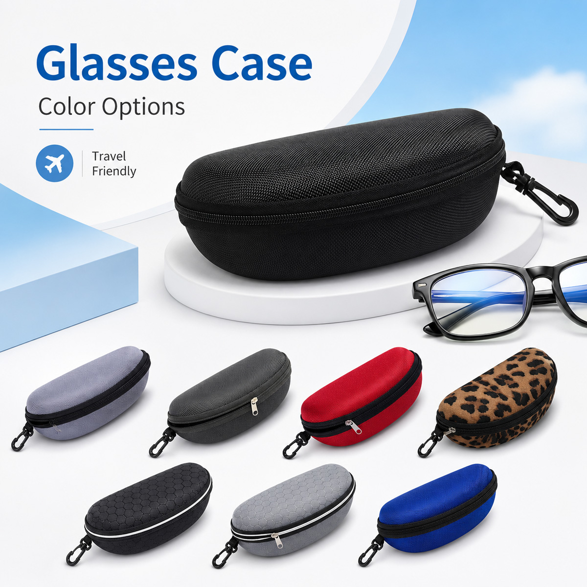 保護ハードシェルメガネケースポータブルジッパー収納ボックスカ - Travel Reading Accessories のレビューと価格