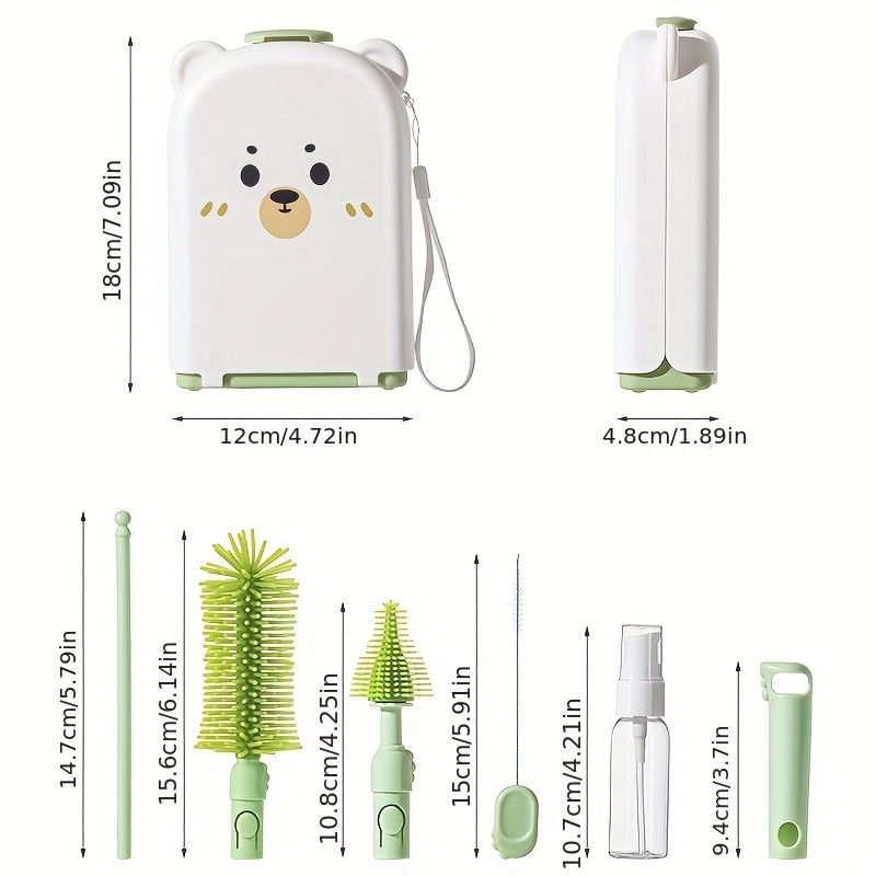 トラベル哺乳瓶ブラシセット - 新生児に安全なシリコン製クリ - Travel Accessories For 2 Year Old のレビューと価格