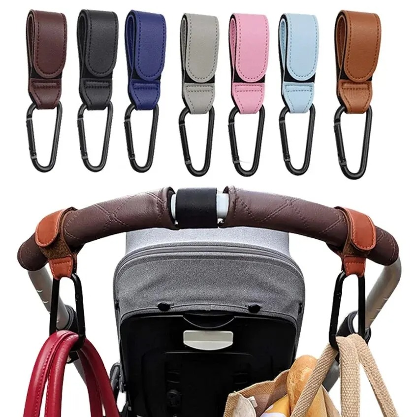 2 個革カートフックベビーカーフック PU 調節可能なベビー - Travel Accessories For 2 Year Old のレビューと価格