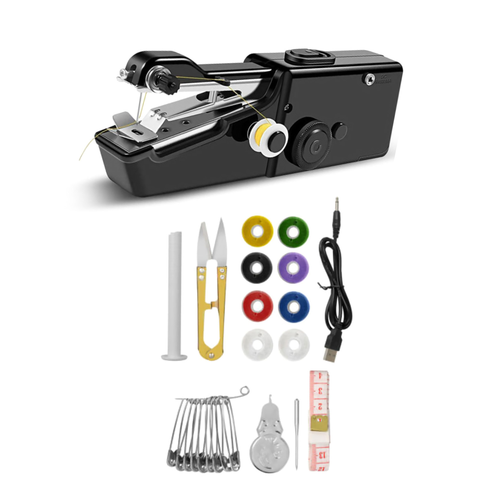 ミニミシンハンドヘルドポータブル電動ミシンミニツール裁縫手仕 - Travel Accessories To Sew のレビューと価格