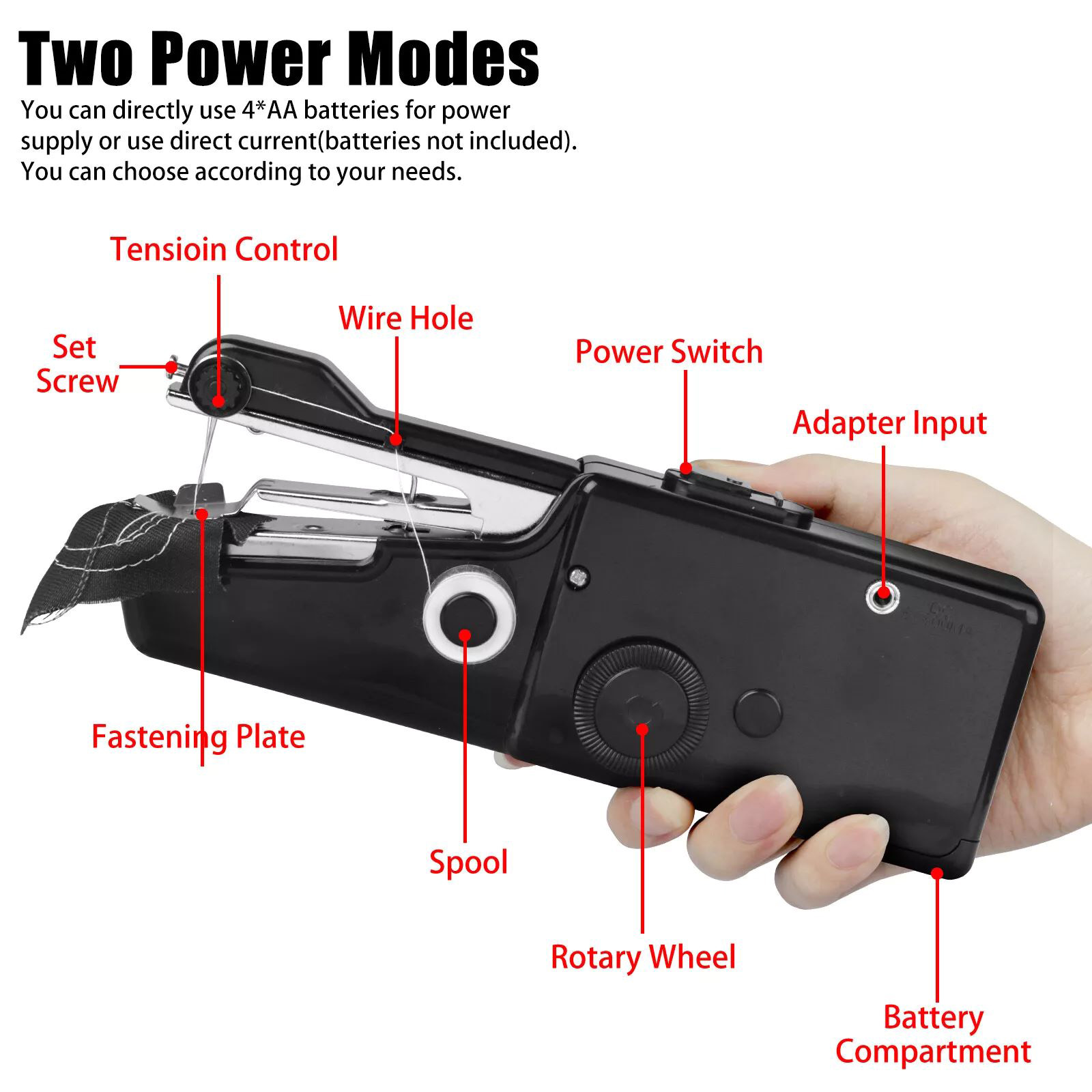 ミニミシンハンドヘルドポータブル電動ミシンミニツール裁縫手仕 - Travel Accessories To Sew のレビューと価格