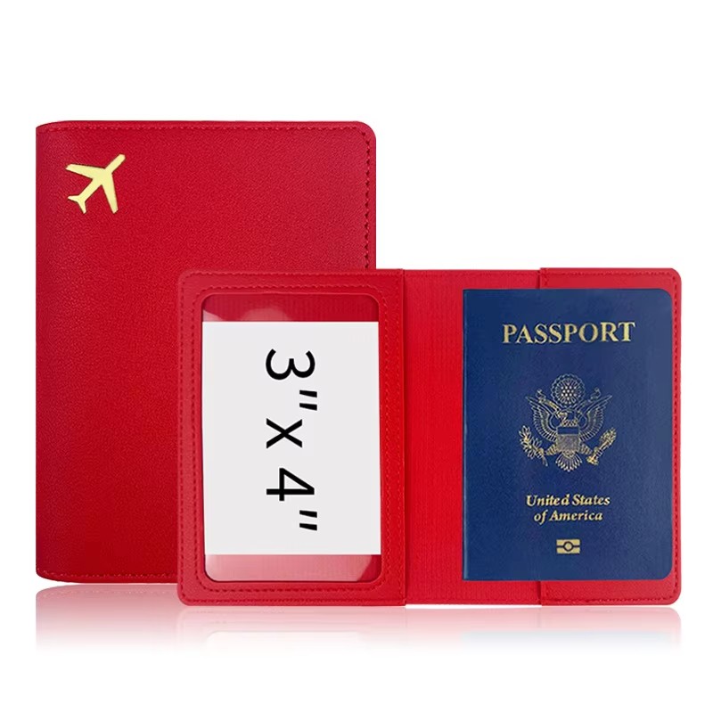 1Pc 新しい PU レザーパスポートホルダーゴールド飛行機 - Travel Accessories To Sew のレビューと価格
