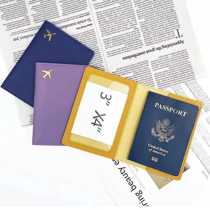 1Pc 新しい PU レザーパスポートホルダーゴールド飛行機 - Travel Accessories To Sew のレビューと価格
