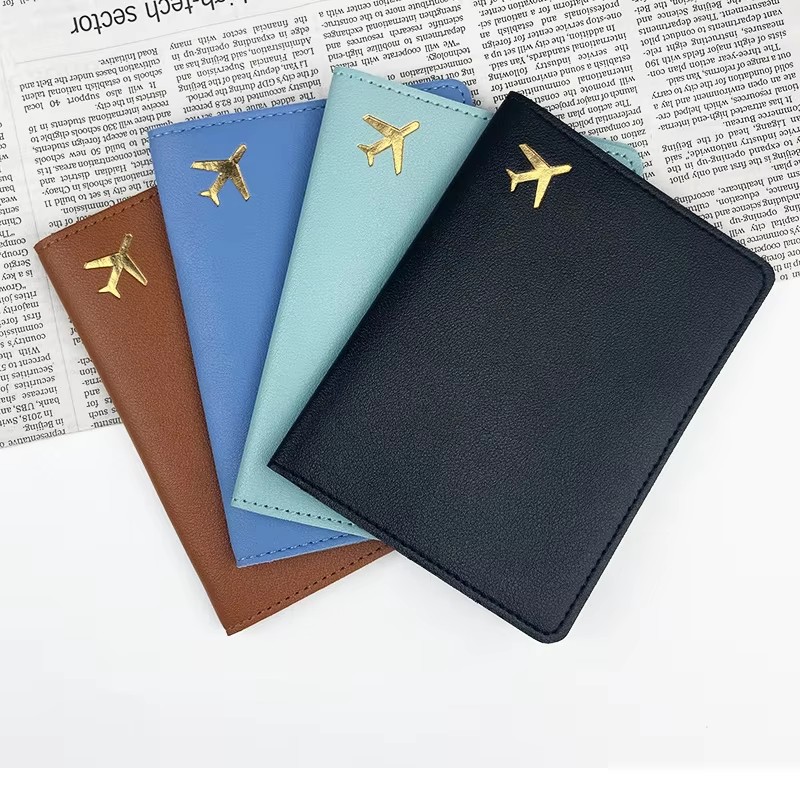 1Pc 新しい PU レザーパスポートホルダーゴールド飛行機 - Travel Accessories To Sew のレビューと価格