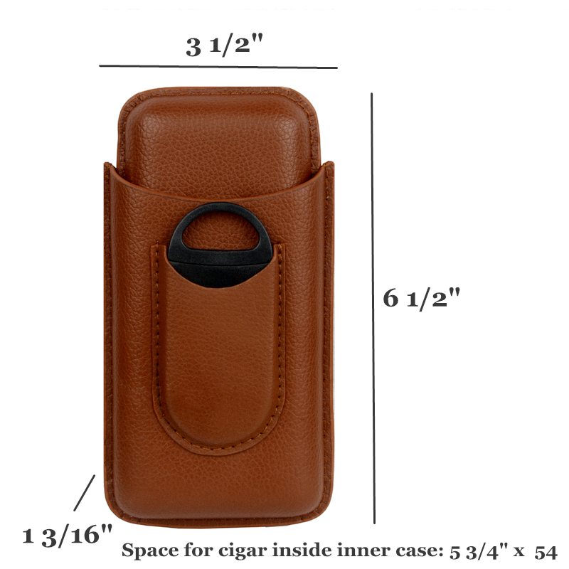 レザーシガーケース ブラウン シガーホルダー ミニトラベルヒ - Travel Accessories On Sale のレビューと価格