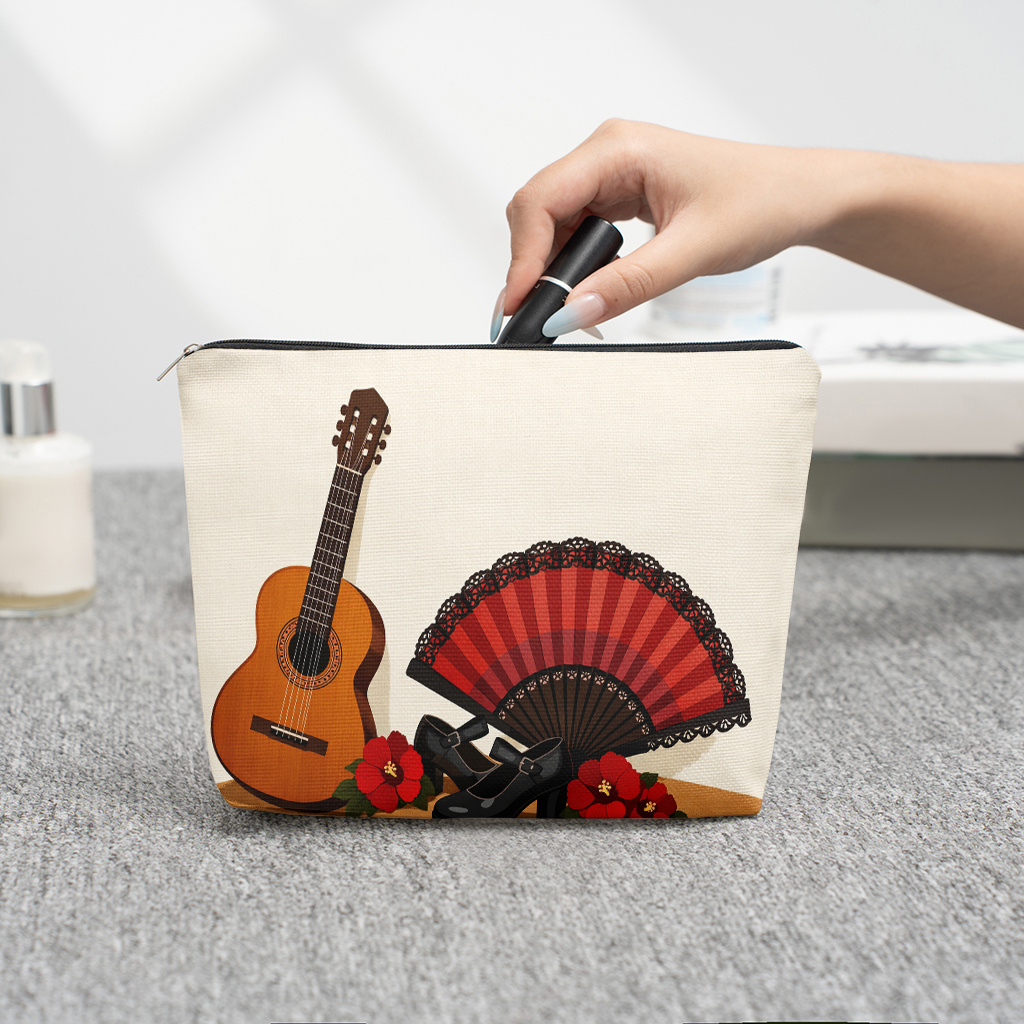1ピースギターレッドフローラルとシューズ柄のメイクアップバッ - Shoe Bag Travel のレビューと価格