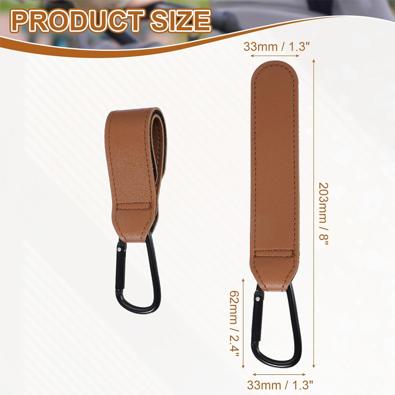 2 個革カートフックベビーカーフック PU 調節可能なベビー - Travel Accessories For 2 Year Old のレビューと価格