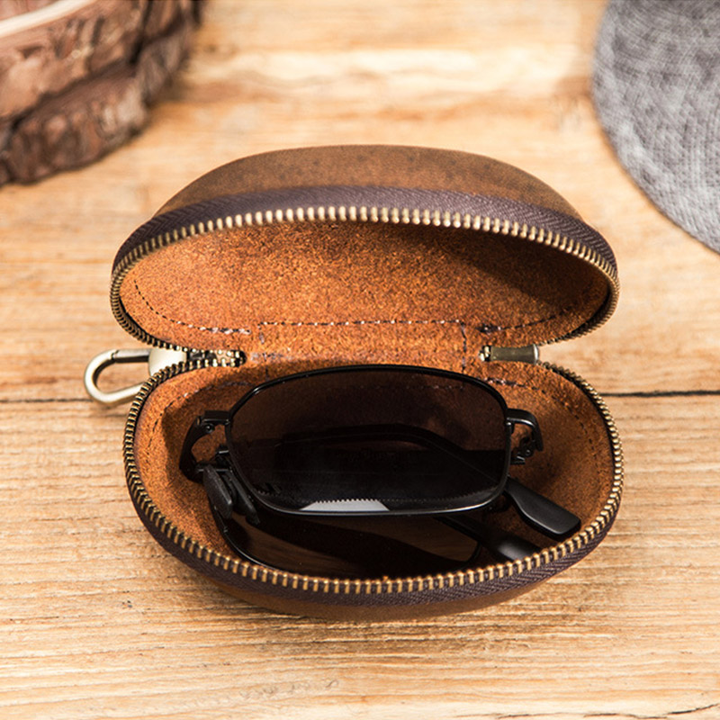 ミニ折りたたみ式メガネケース,近視メガネ,牛革老眼鏡,ポータ - Travel Reading Accessories のレビューと価格