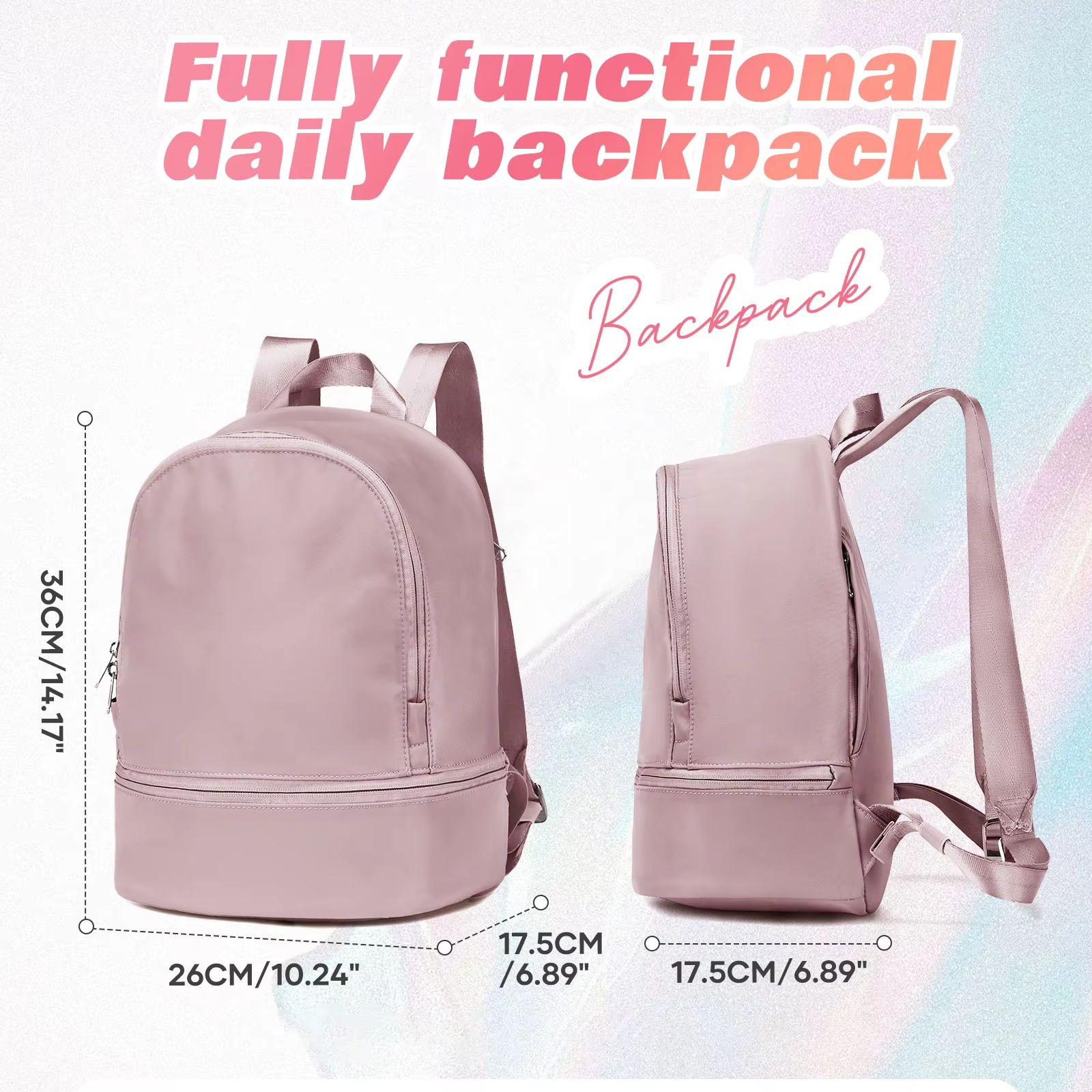 女性用バッグ、靴用コンパートメント付き小型スポーツバックパッ - Shoe Bag Travel のレビューと価格
